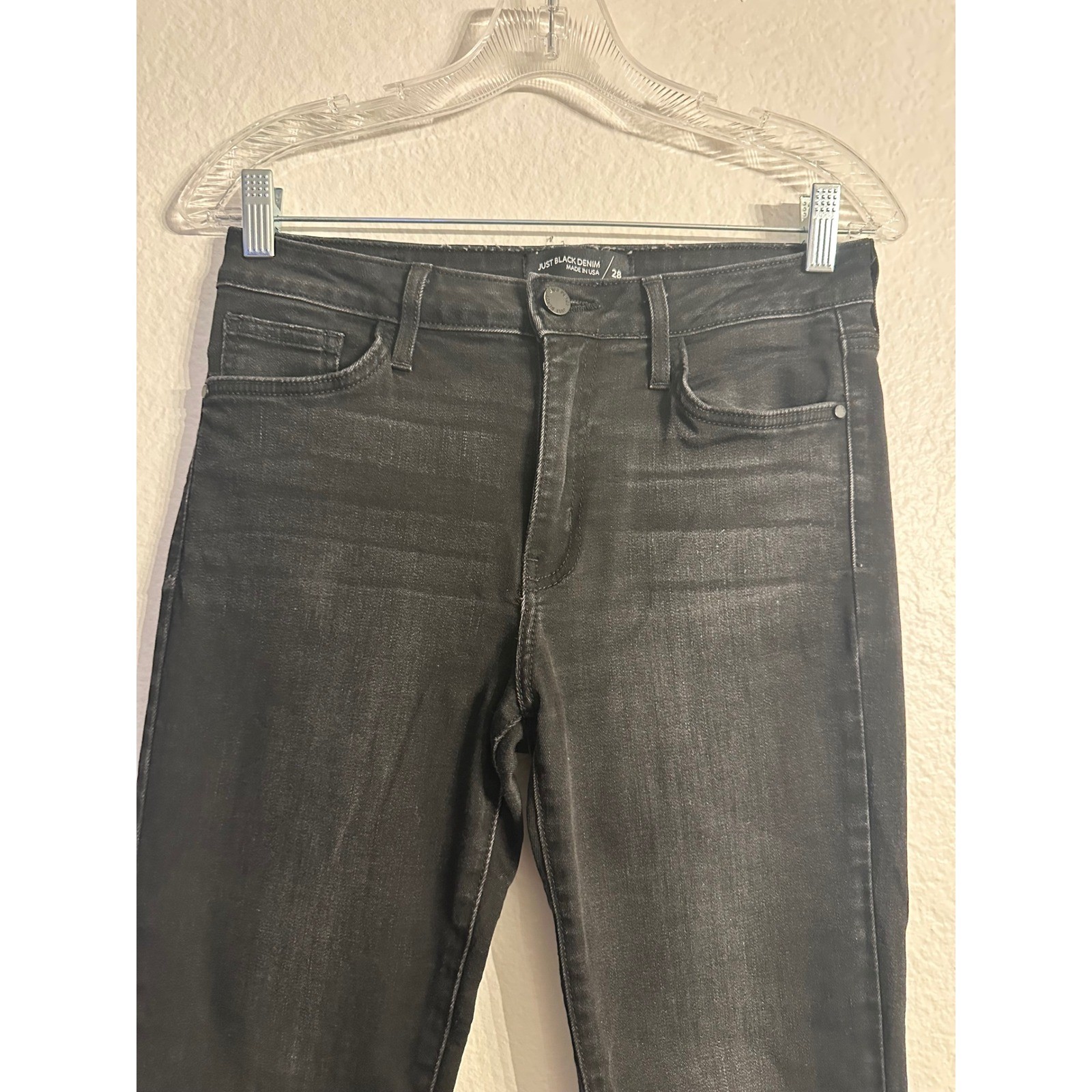 NWOT Just Black Denim Womens High Rise Skinny Jeans Faded Black Size 28