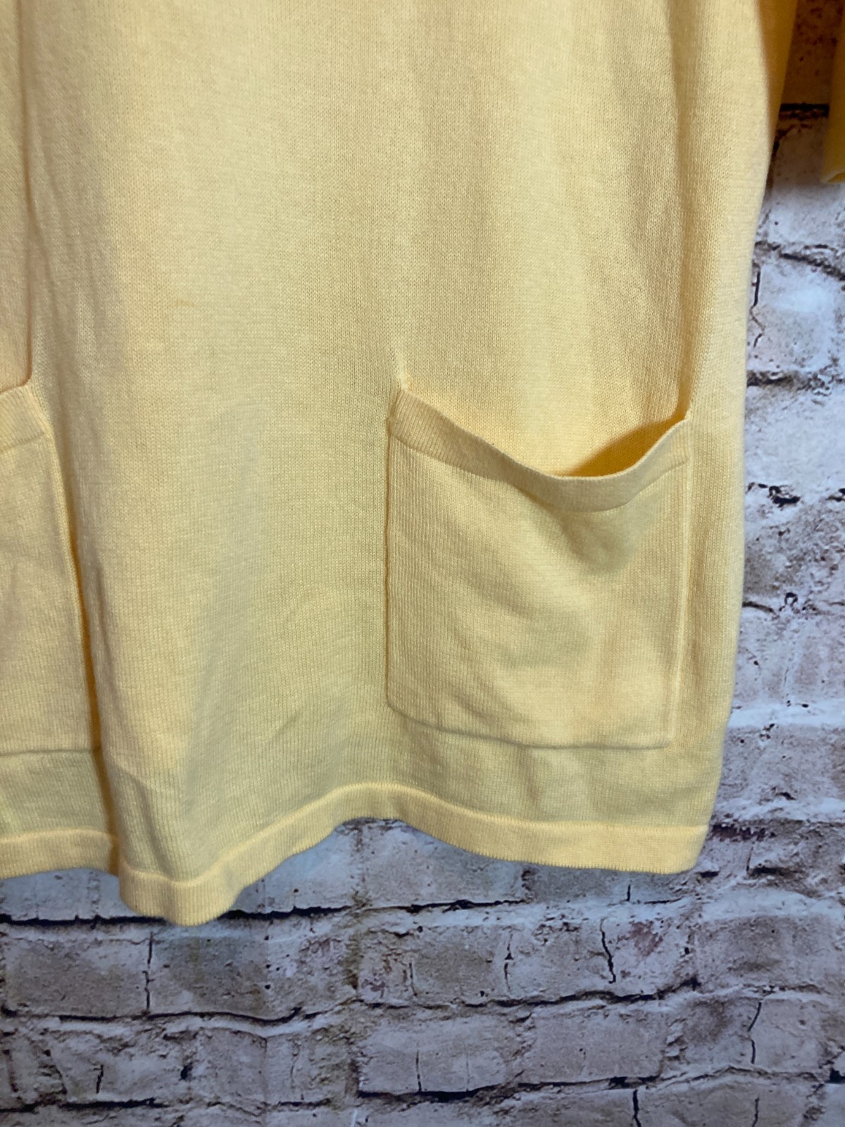 Jeanne Pierre Sweater Women Large Yellow Lightweight Tunic Length Beachy Tassels