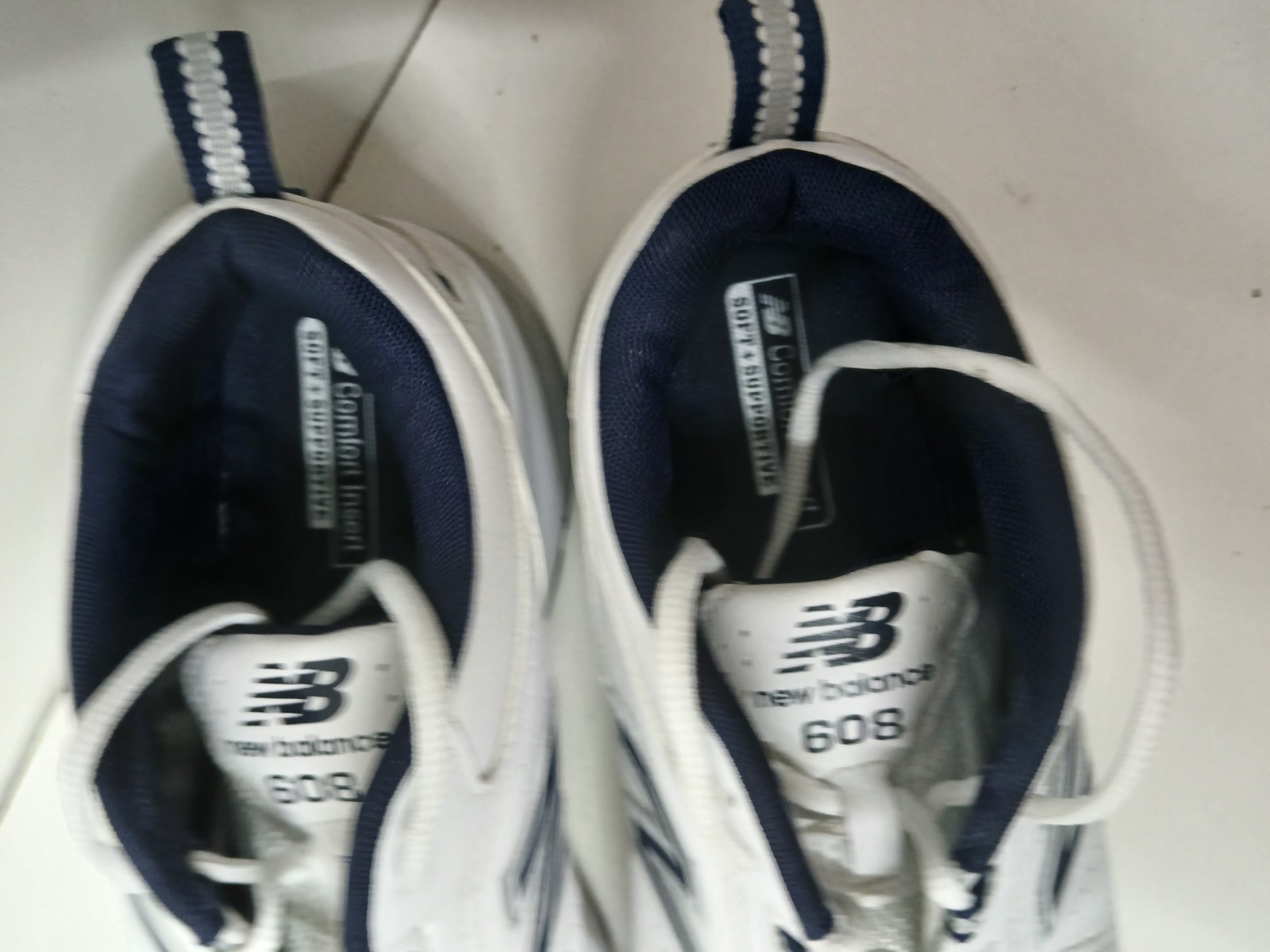 New Balance 608 WN5 Sneakers Men’s White Leather Lace-Up Low Top Size 9.5 4E