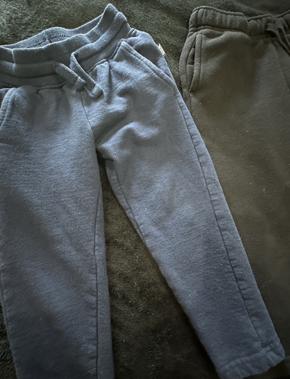 3- Eddie Bauer Boys Jogger Pants Blue/Beige/Black Cotton Pull-On Drawstring 4T