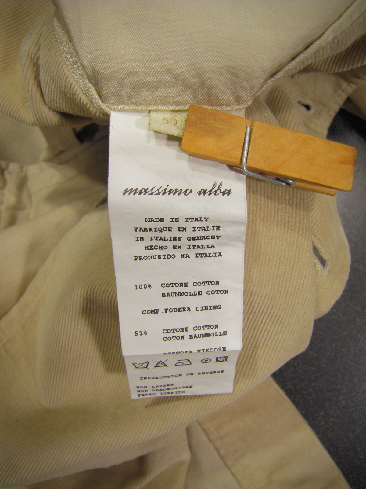 Massimo Alba corduroy sloop jacket 100% cotton desert tan men’s ALTERED 40 / 38