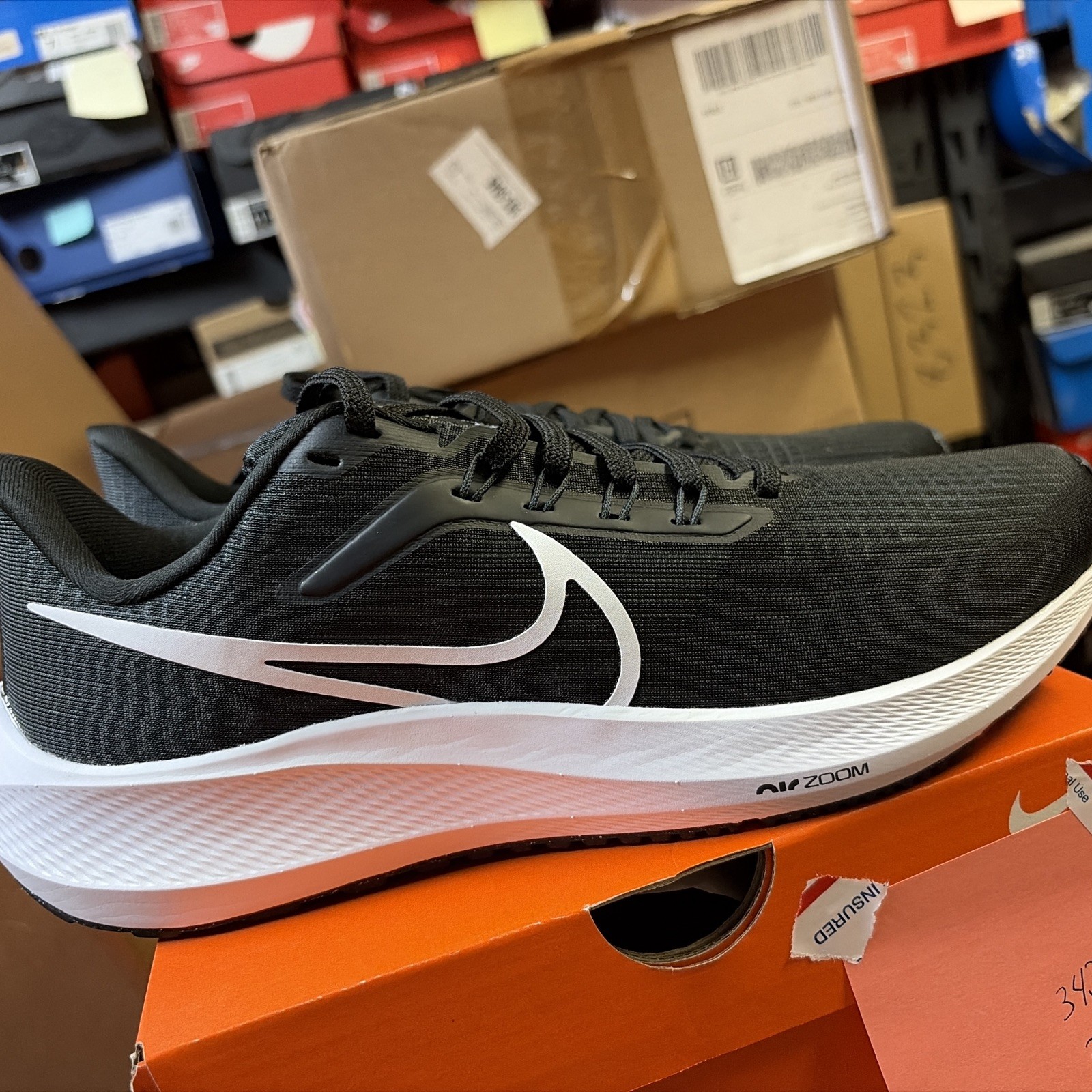 Mens Size 9.5 Nike Air Zoom Pegasus 39 Black White Grey Running Shoes DH4071 001