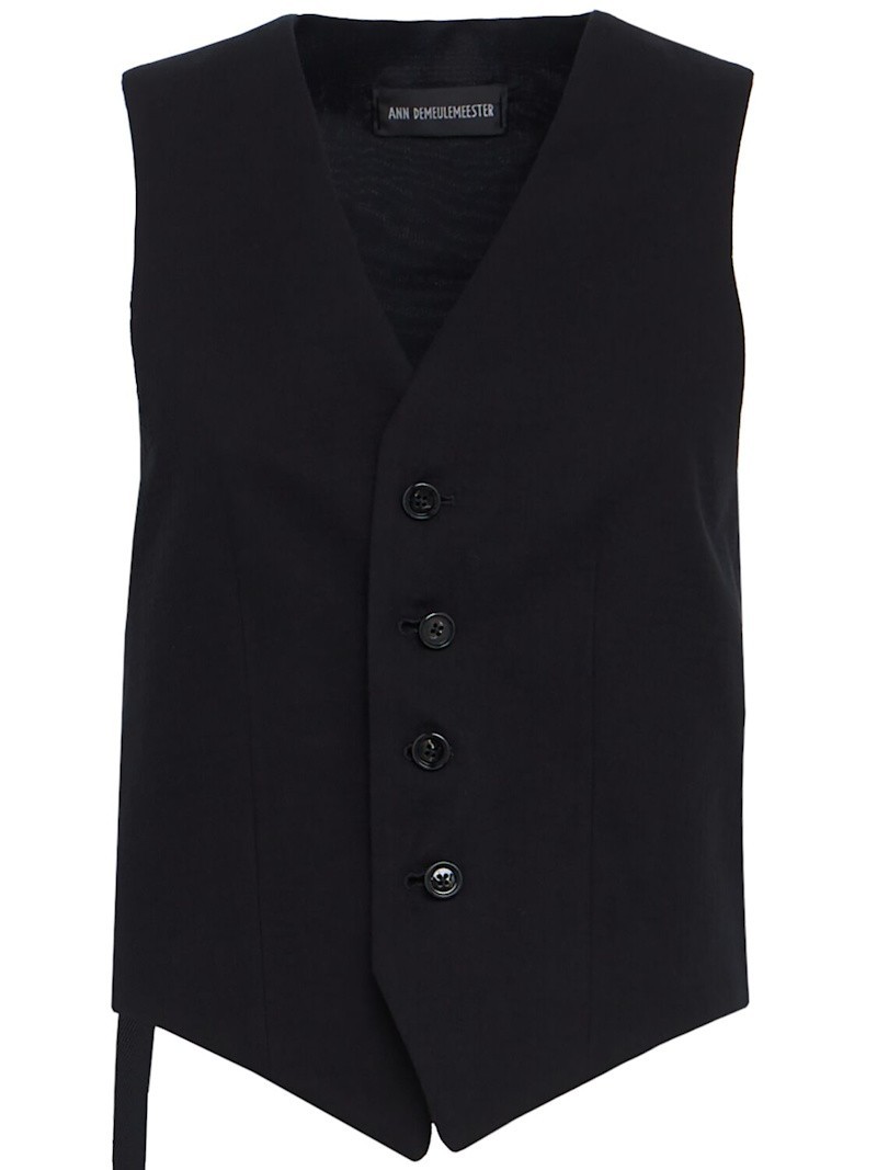 Ann Demeulemeester Black Cotton Vest New & Authentic