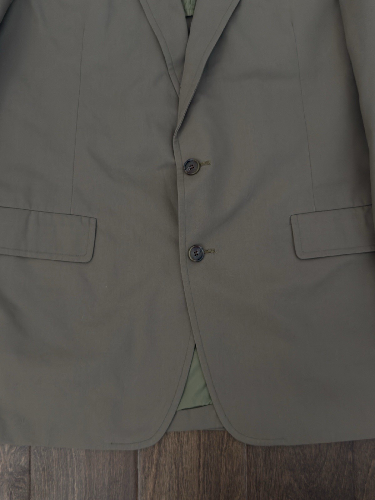 Haspel Mens Blazer Size 42L Tan Beige Suit Jacket 2-Button Single Breasted