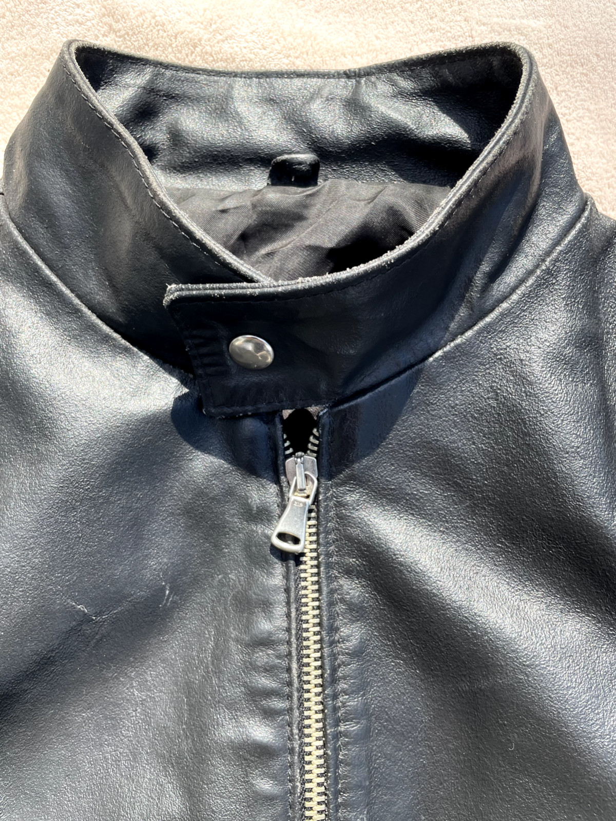 Vintage Vera Pelle Gardini Men’s Black Leather Jacket Zip Made In Italy size XS