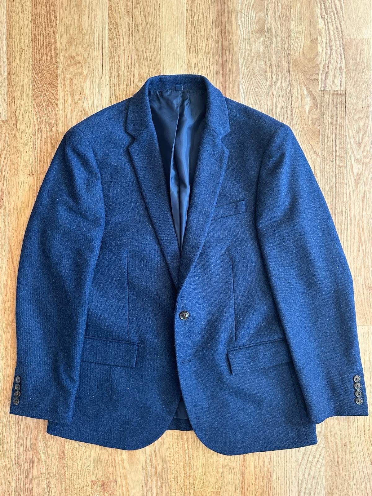 J.CREW Thompson 40S Blue Wool Tweed Slim Fit 2-Button Single-Breasted
