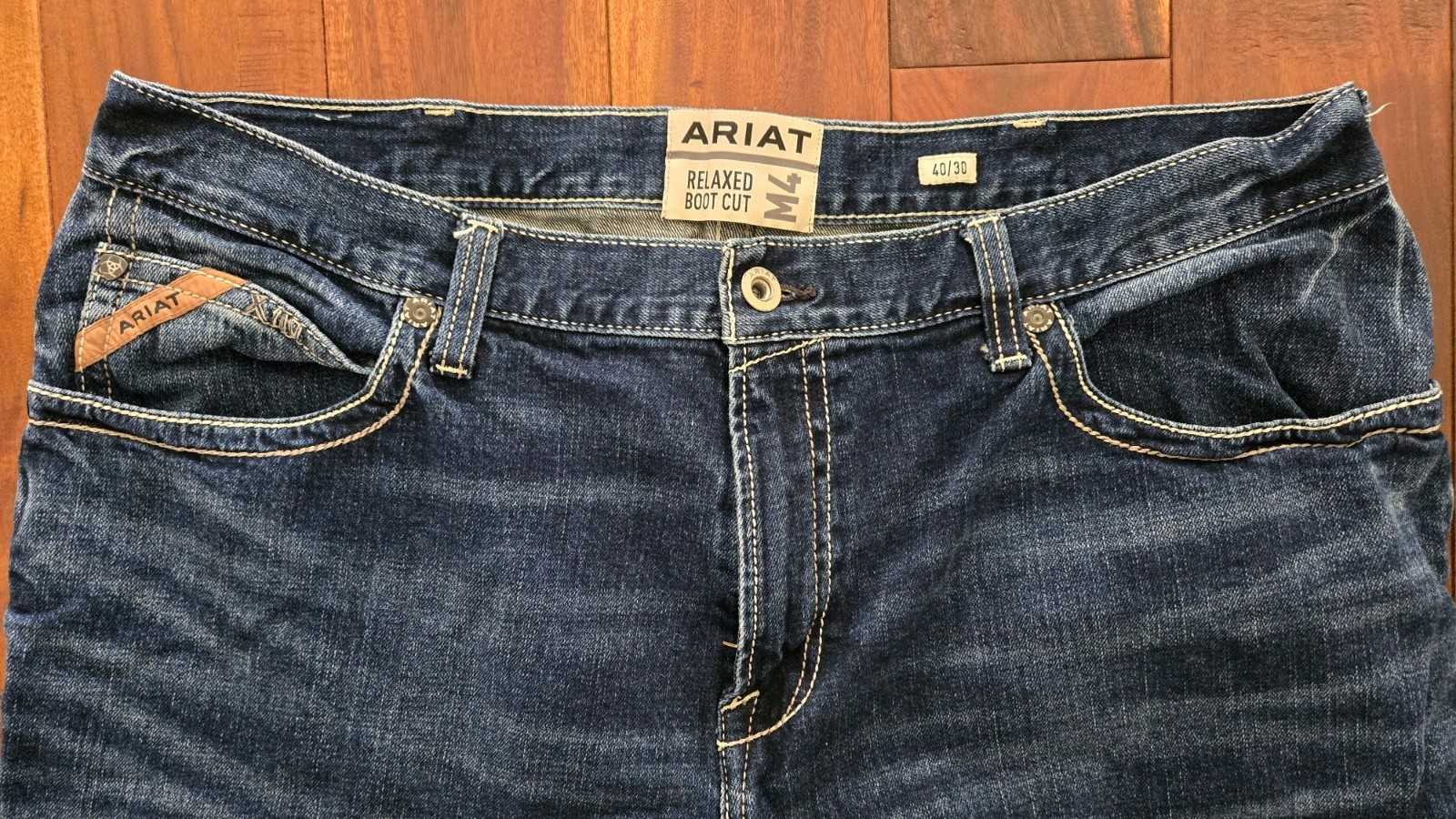 Ariat Men’s M4 Relaxed Bootcut Jeans 40×30 Blue Western Denim