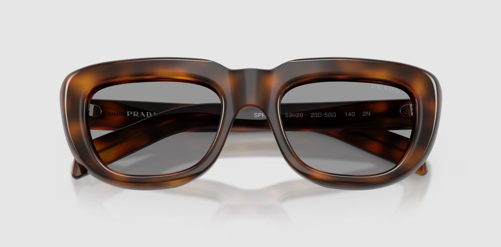 PRADA PR D07S 20D50Q Juniper Tortoise Grey 53 mm Women’s Sunglasses