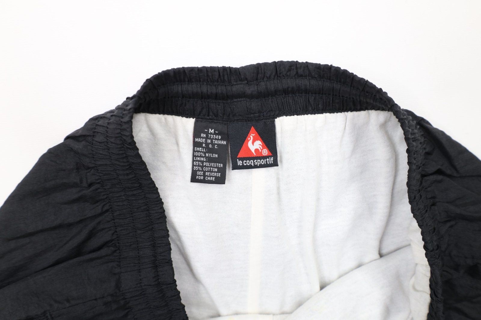 Vtg 90s Le Coq Sportif Mens Medium Spell Out Soccer Lined Joggers Pants Black