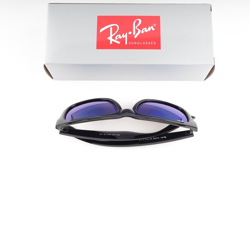 1Pcs R-B Justin RB4165 622/55 Rubber Black Blue Mirror Polarized Sunglasses 54mm