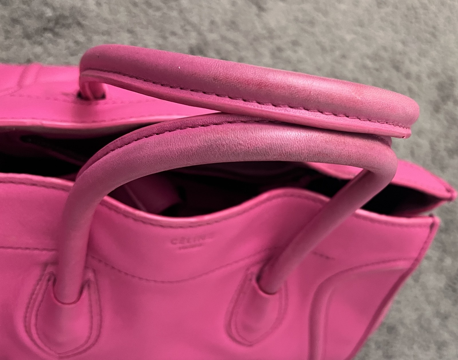 CELINE Luggage Phantom Hand Bag Leather Pink