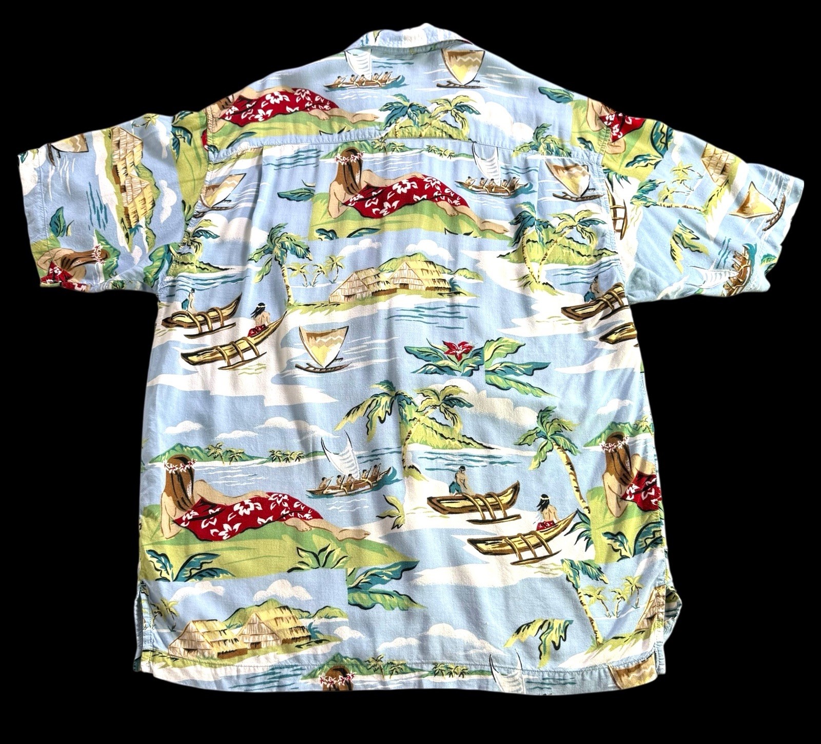 Utility Hawaiian Shirt Men’s Size M Colorful Rayon Tropical Aloha Beach Casual
