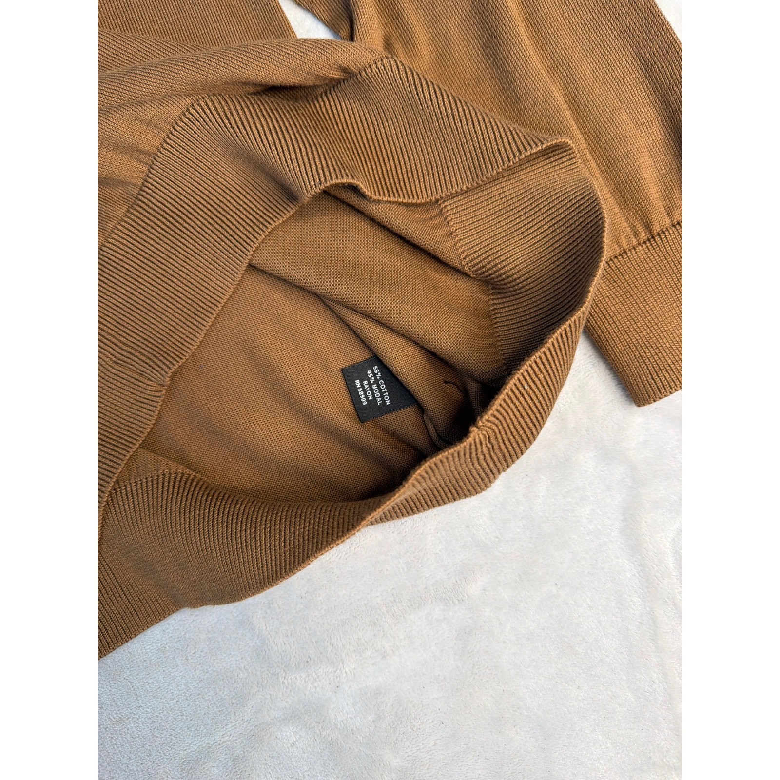 Murano Mens Camel Brown Mock Neck Sweater NWT Size Medium Lightweight Knit
