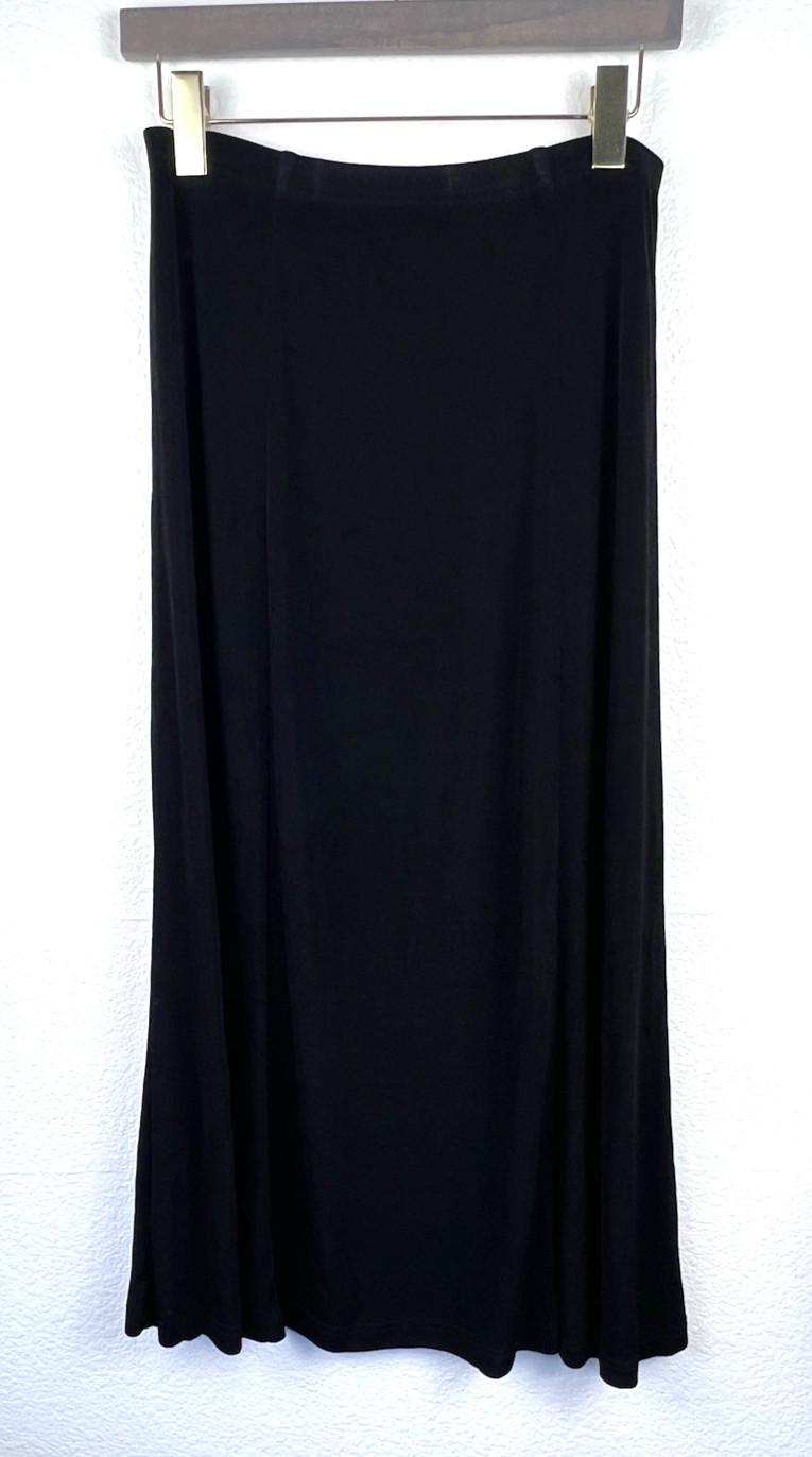 Coldwater Creek Slinky Knit Black Maxi Skirt Women’s Size Petite Medium PM