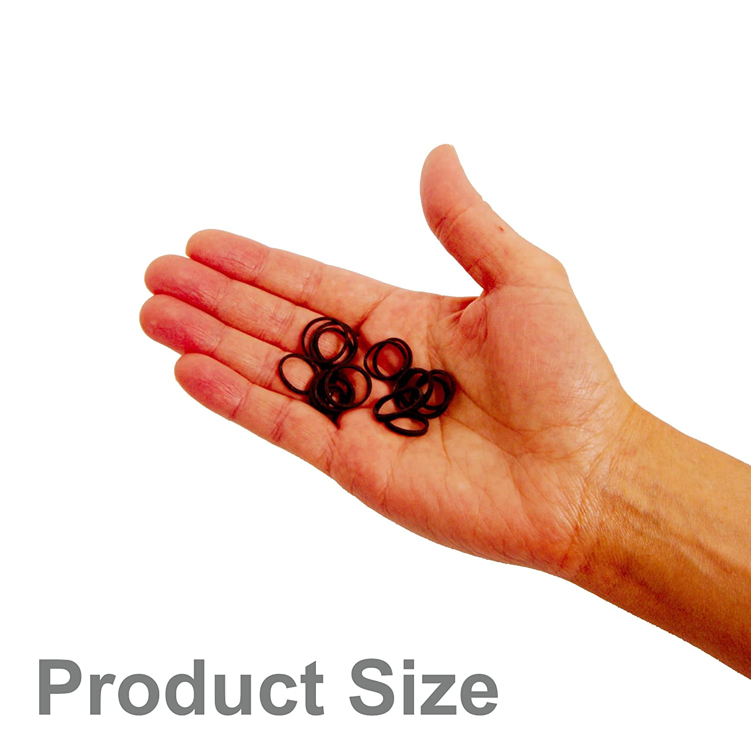 Amelia Beauty | 1000 Count 1/2″ Rubber Bands | Premium US Made Black