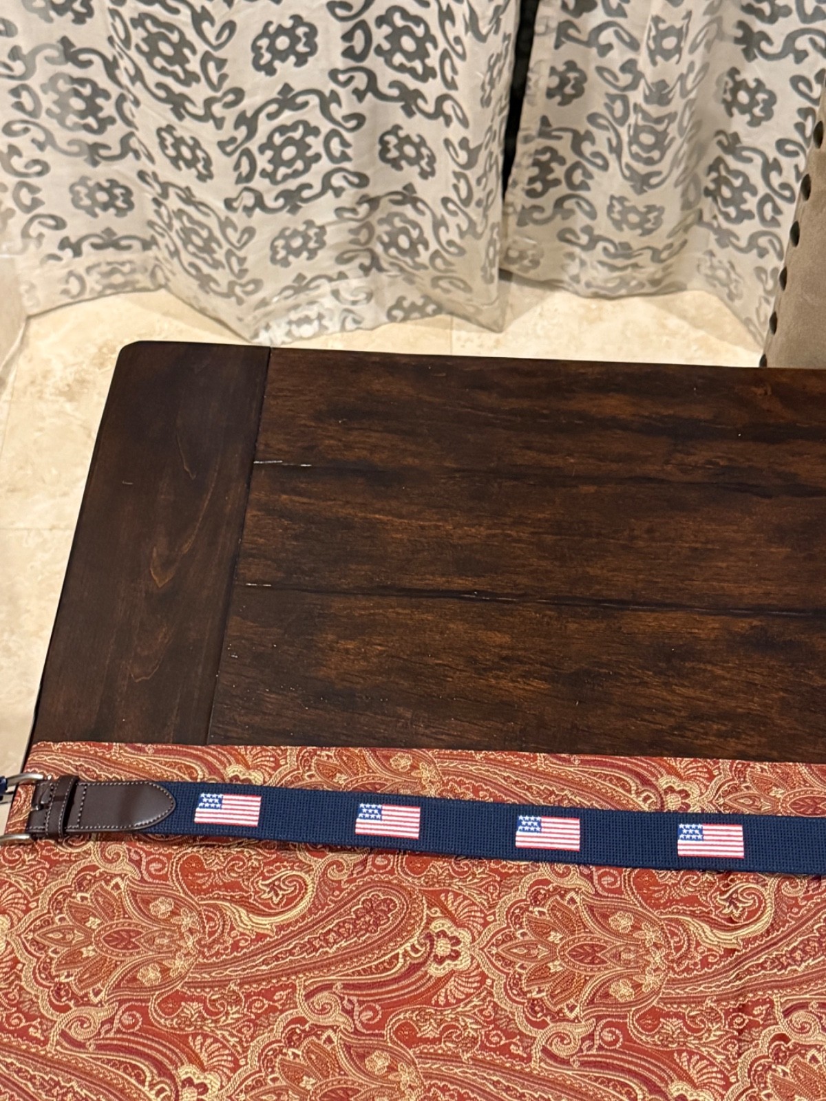 Penguin Men’s Size 40 Navy American Flag Belt MSRP $60