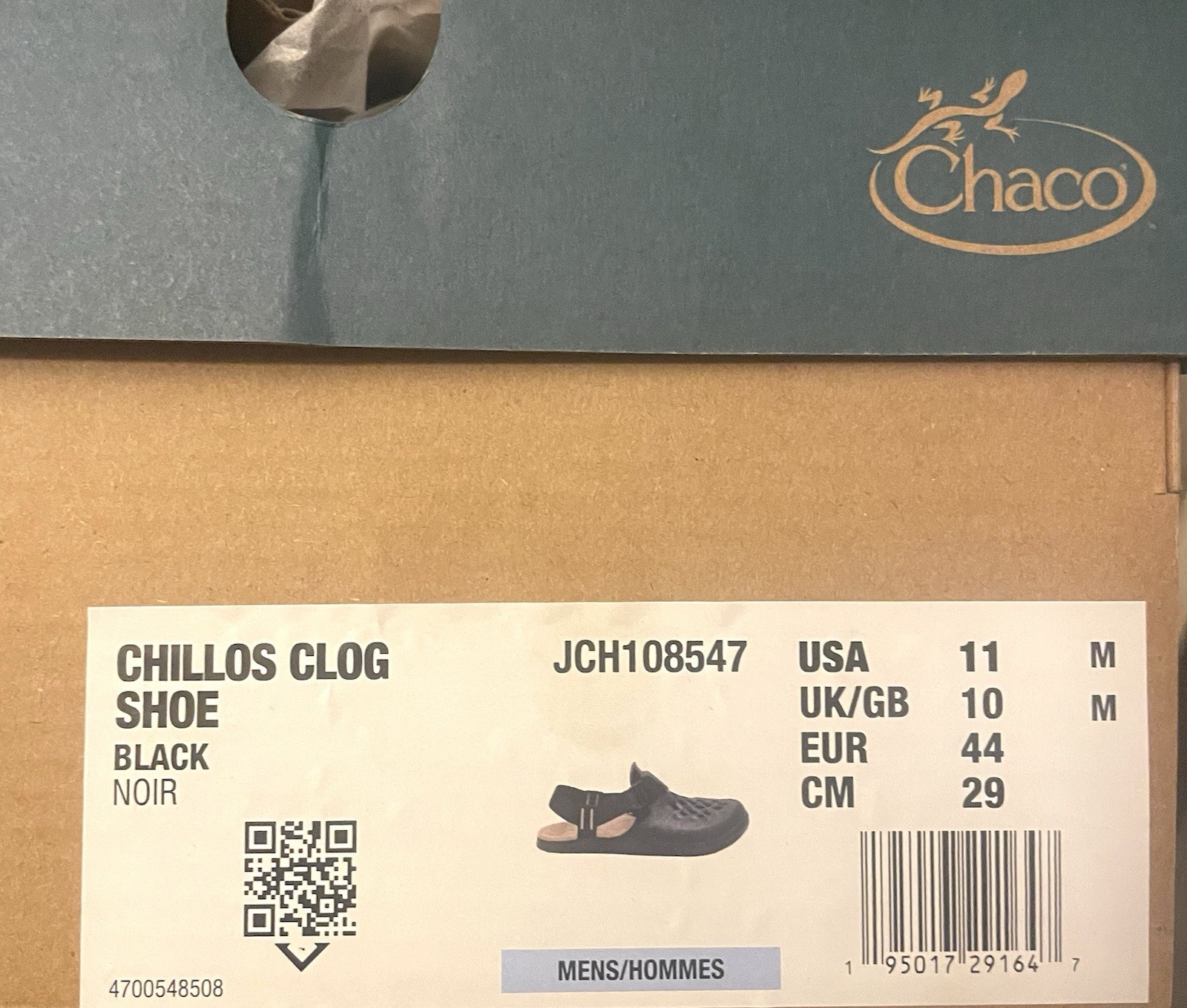 Chaco Chillos Clog Black Slip-On Closed Toe Casual Shoes Men’s US 11 M