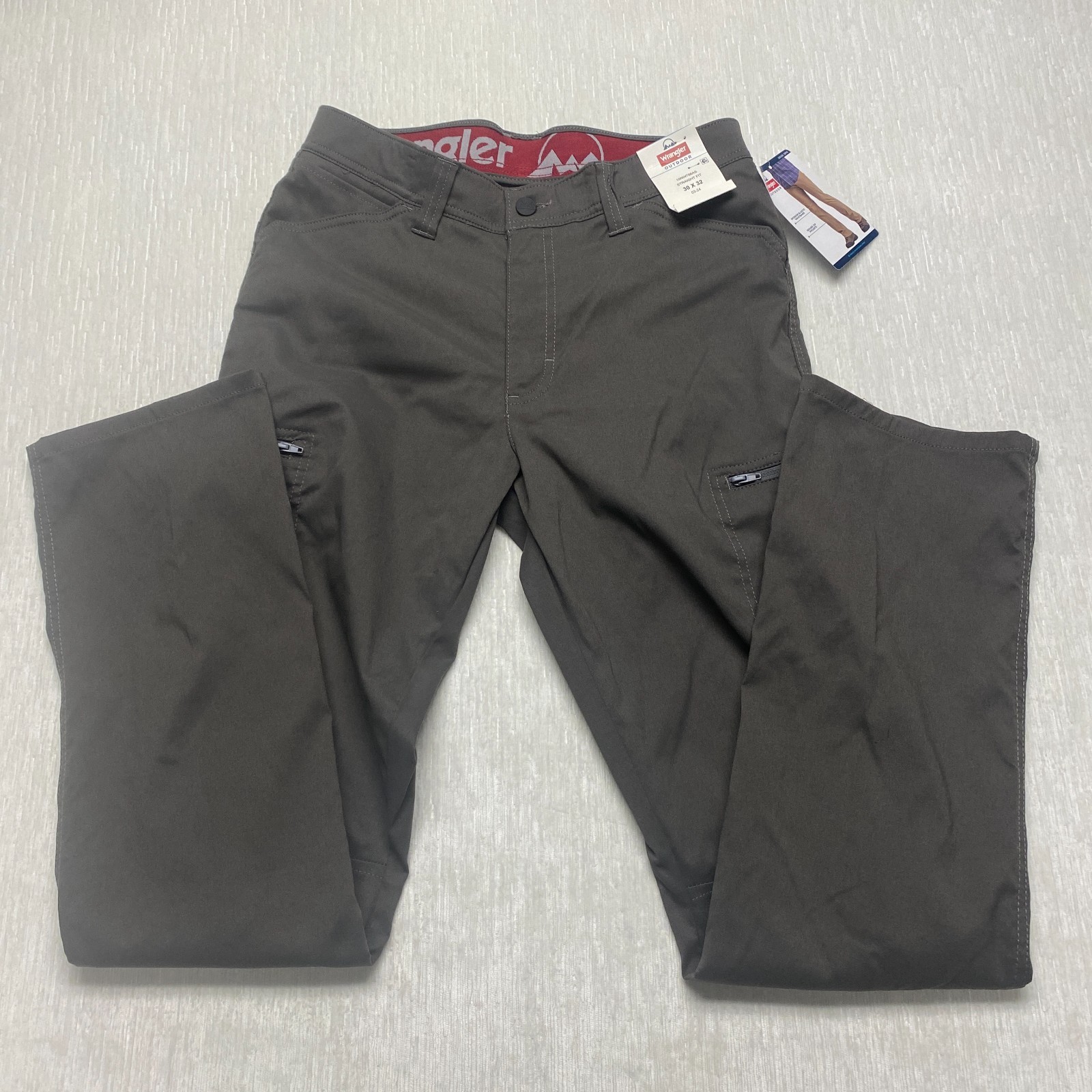 Wrangler All Terrain Cargo Pants Mens 30×32 Gray 2 Way Stretch Straight UPF 50