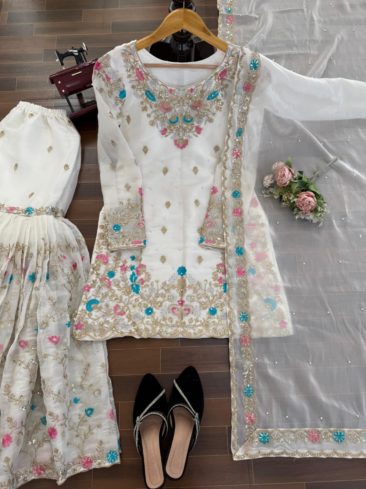 SALWAR KAMEEZ PAKISTANI INDIAN WEDDING PARTY WEAR DRESS BOLLYWOOD SUIT SHARARA