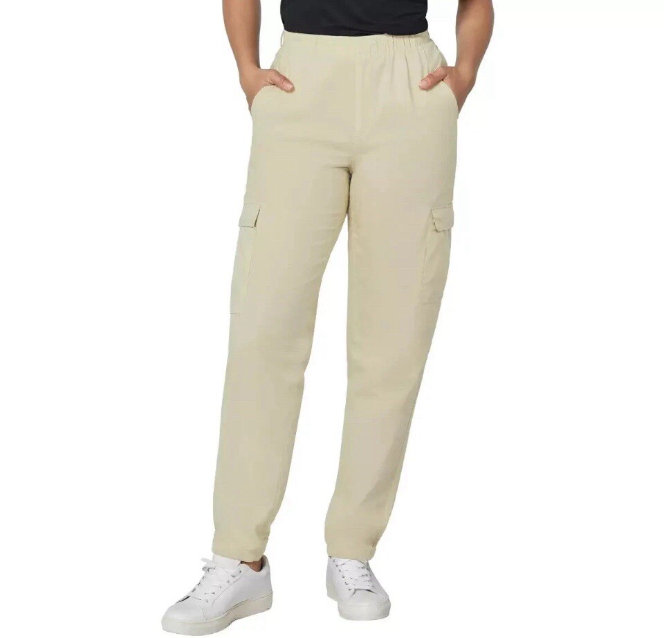 GAP Ladies Twill Pull On Cargo Pants with Pockets. Size Large, Color Tan.￼