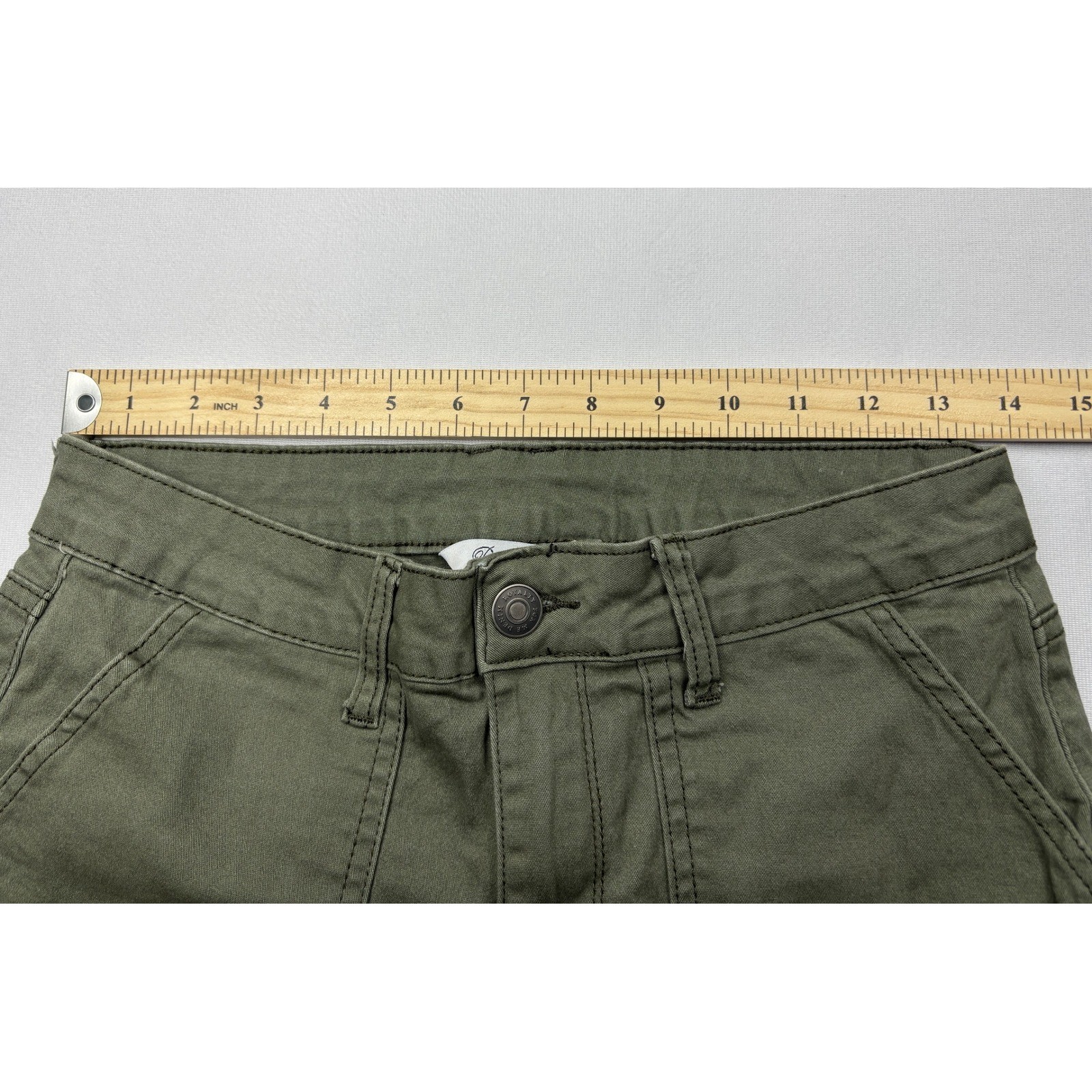 Royalty for Me Olive Green Cargo Jogger Pants Utility Carpenter Trousers 28×27