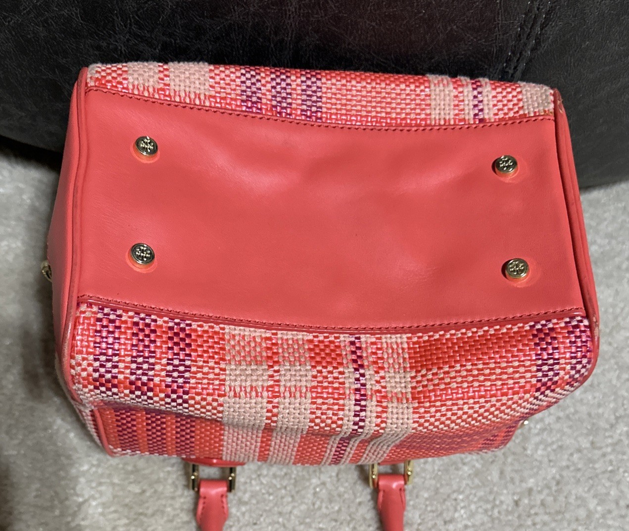 Tory Burch Robinson Mini Middy Satchel in Poppy Coral