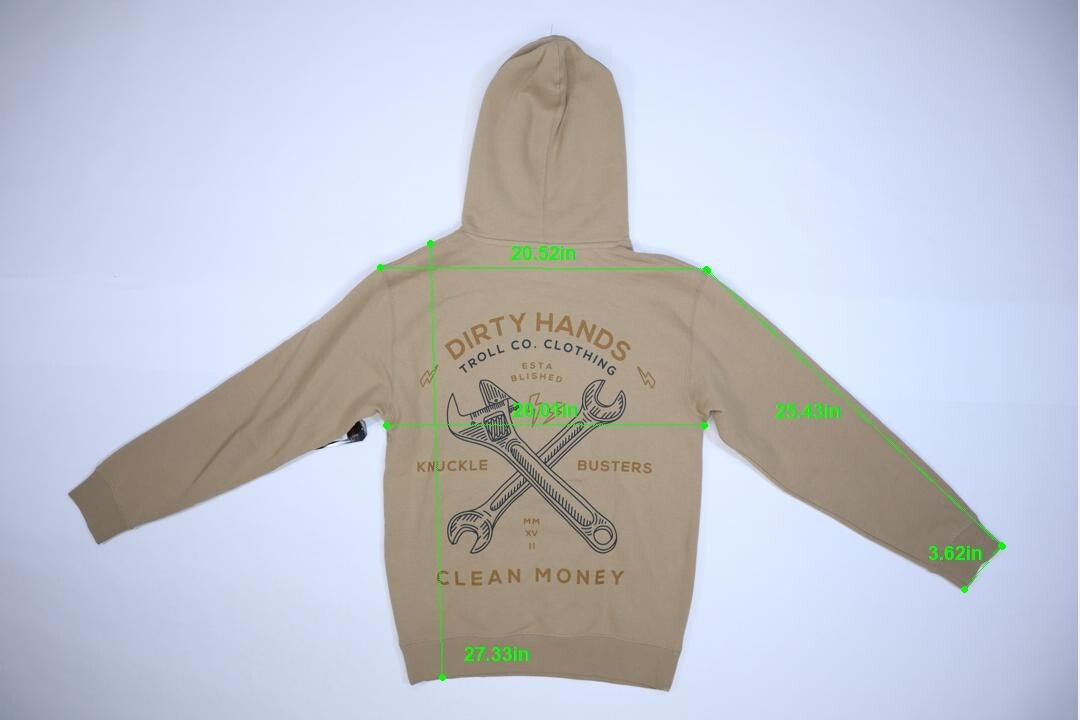 Troll Co Dirty Hands Clean Money Twisting Wrenches Hoodie Sandstone Mens S