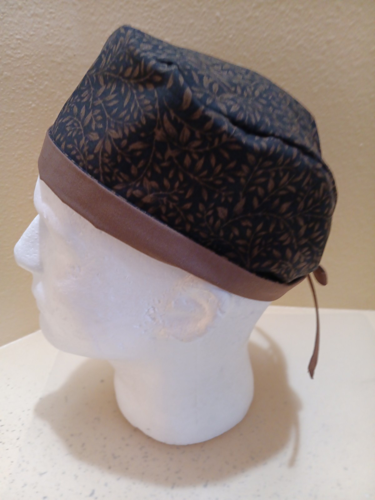 Autumn Vines Men’s Skull/Chemo Surgical Scrub Hat/Cap Handmade
