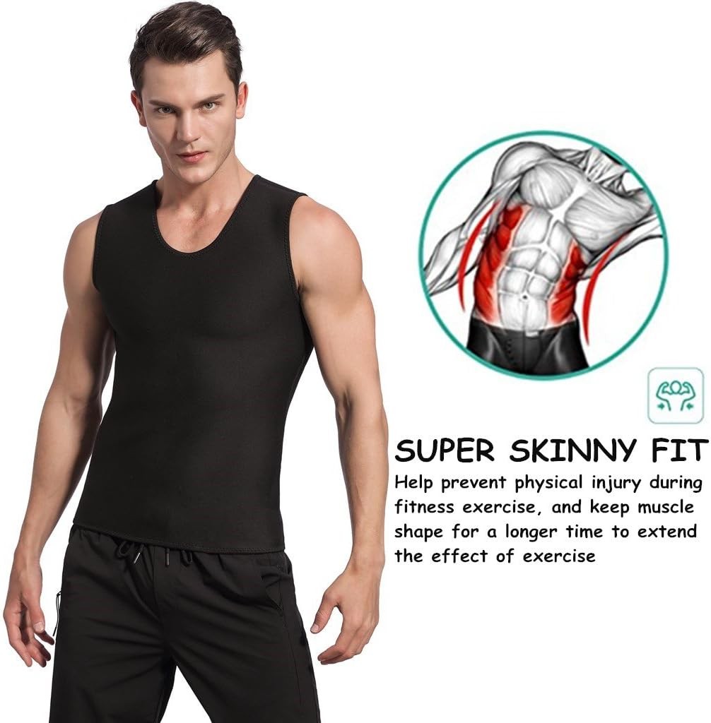 Men Gynecomastia Compression Tank Top Sauna Sweat Vest Fitness Body Shaper Belt