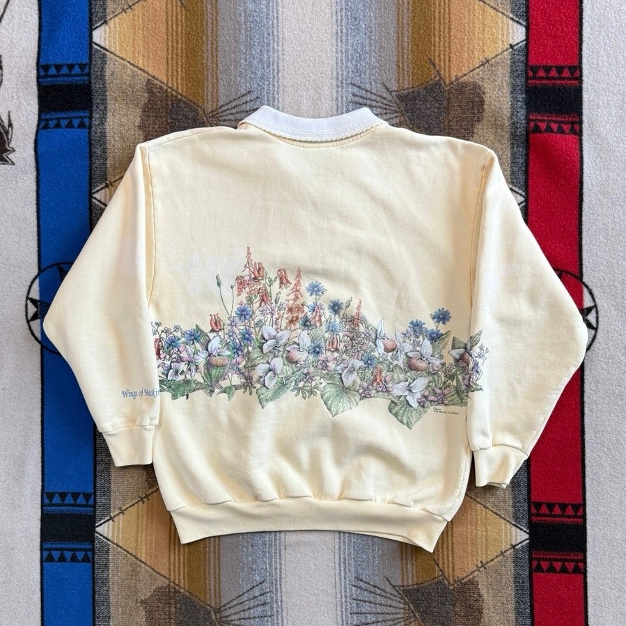 Vintage 90s Women’s Art Unlimited Butterfly Nature Outdoor Sweatshirt Size Small