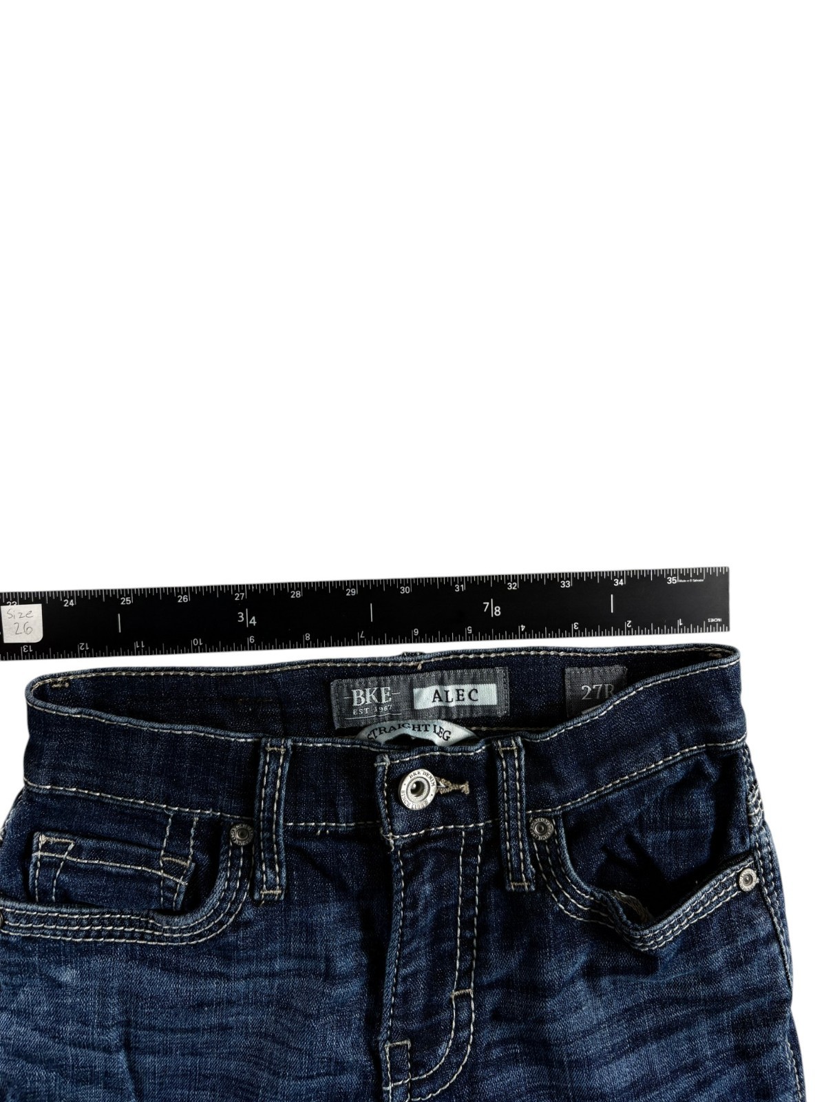 Buckle BKE Alec Straight Leg Jeans Mens 27 Blue Denim Cotton Stretch Slim Fit