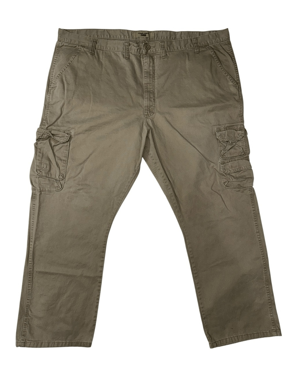 Wrangler Solid Tan Beige Cargo Pants Cotton Casual Denim Size 46 x 30