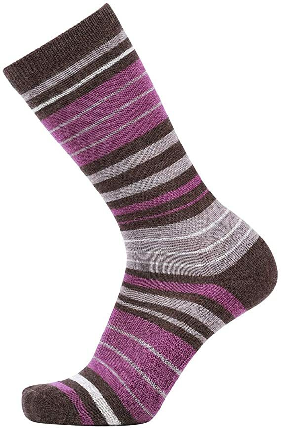 EnerWear 4 Pairs socks Unisex Stripes Merino Wool Outdoor Hiking Trail Crew