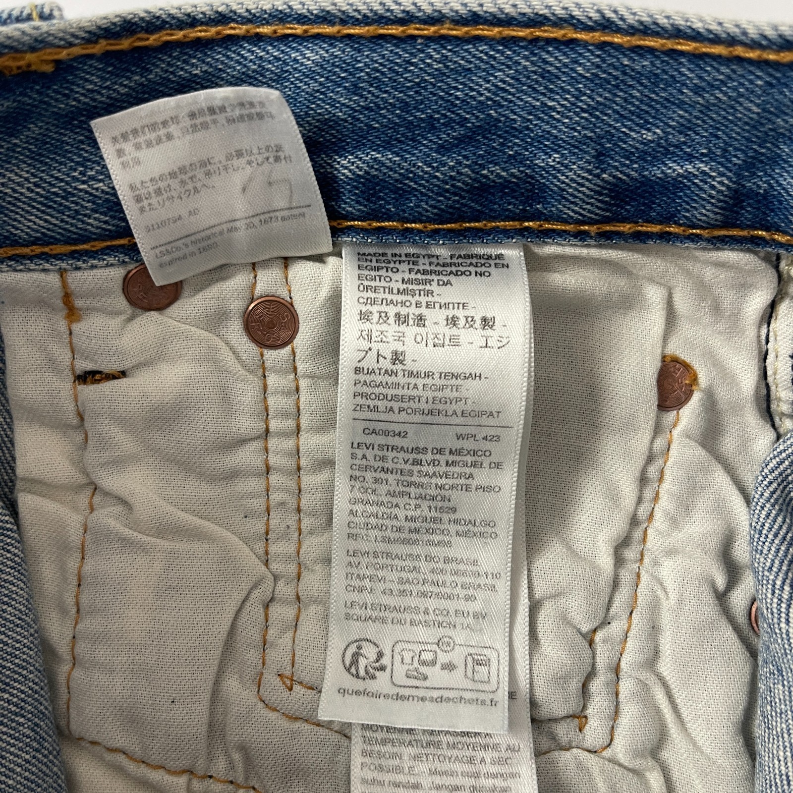 Levis 501 Jeans Mens 30×32 Blue Original Straight Button Fly Denim Grunge Cowboy