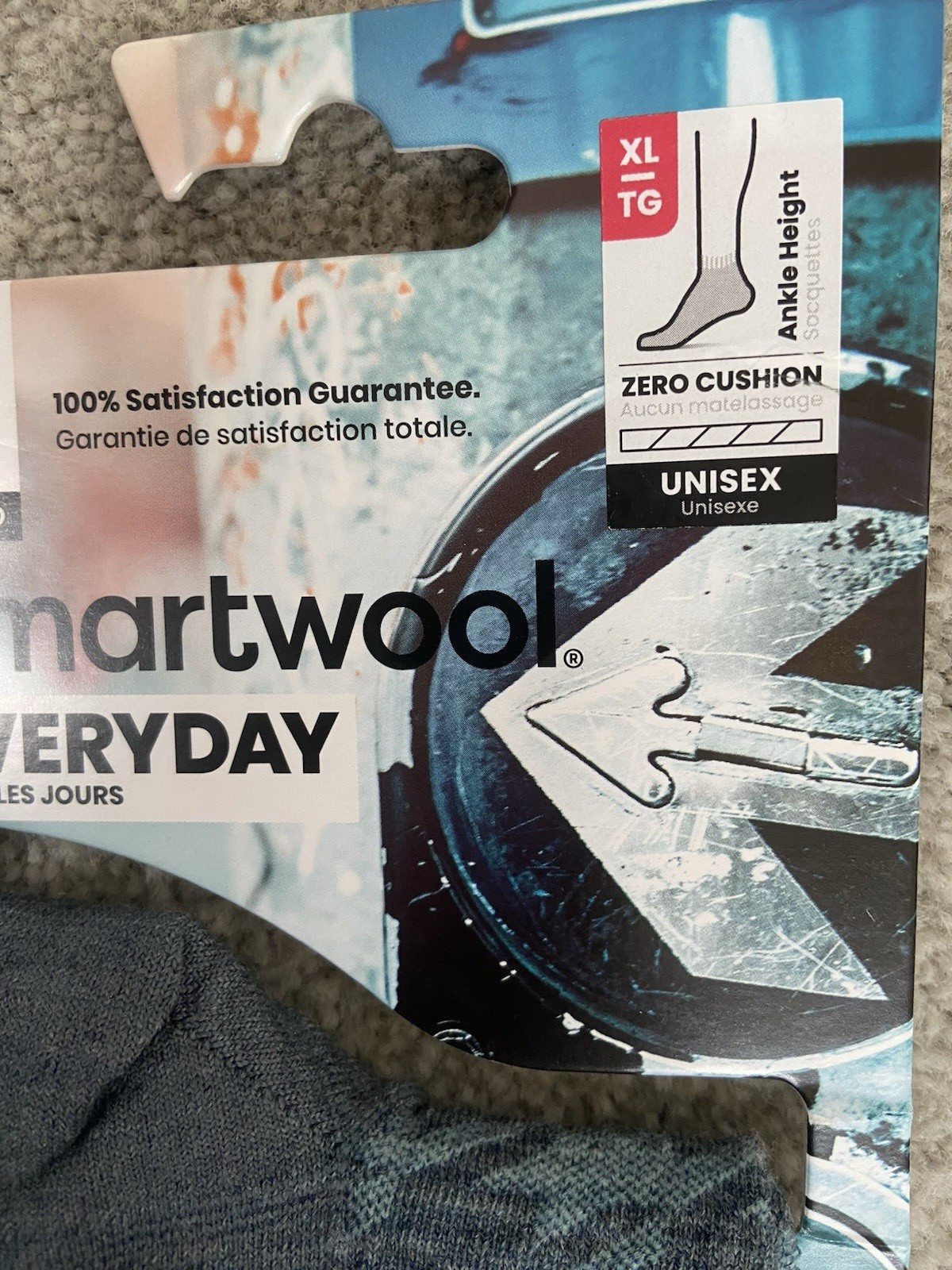 Lot of 2 pairs Smartwool Everyday Zero Cushion Houndstooth Ankle Socks Blue XL