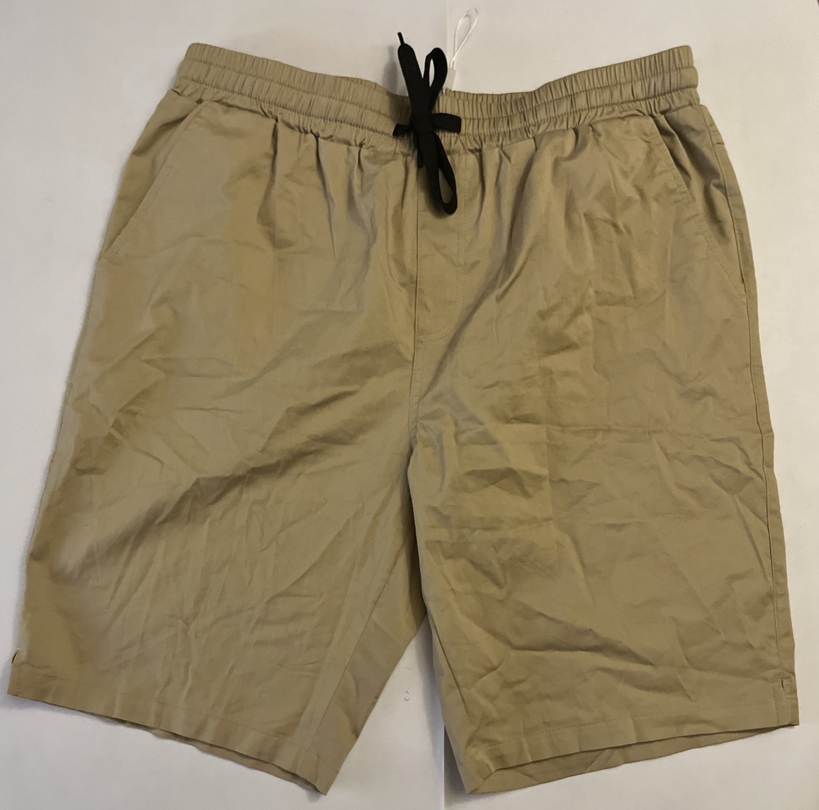 COOFANDY Men’s Chino Shorts Khaki Drawstring Elastic Waist Size Medium NWOT