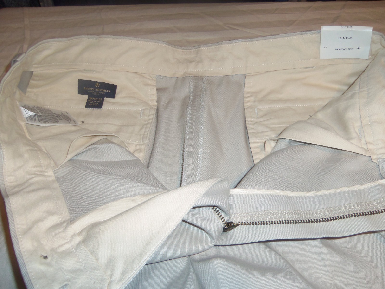 488- NWT Brooks Brothers – Elliot – SOFT COTTON BEIGE PANTS – 34 X 32
