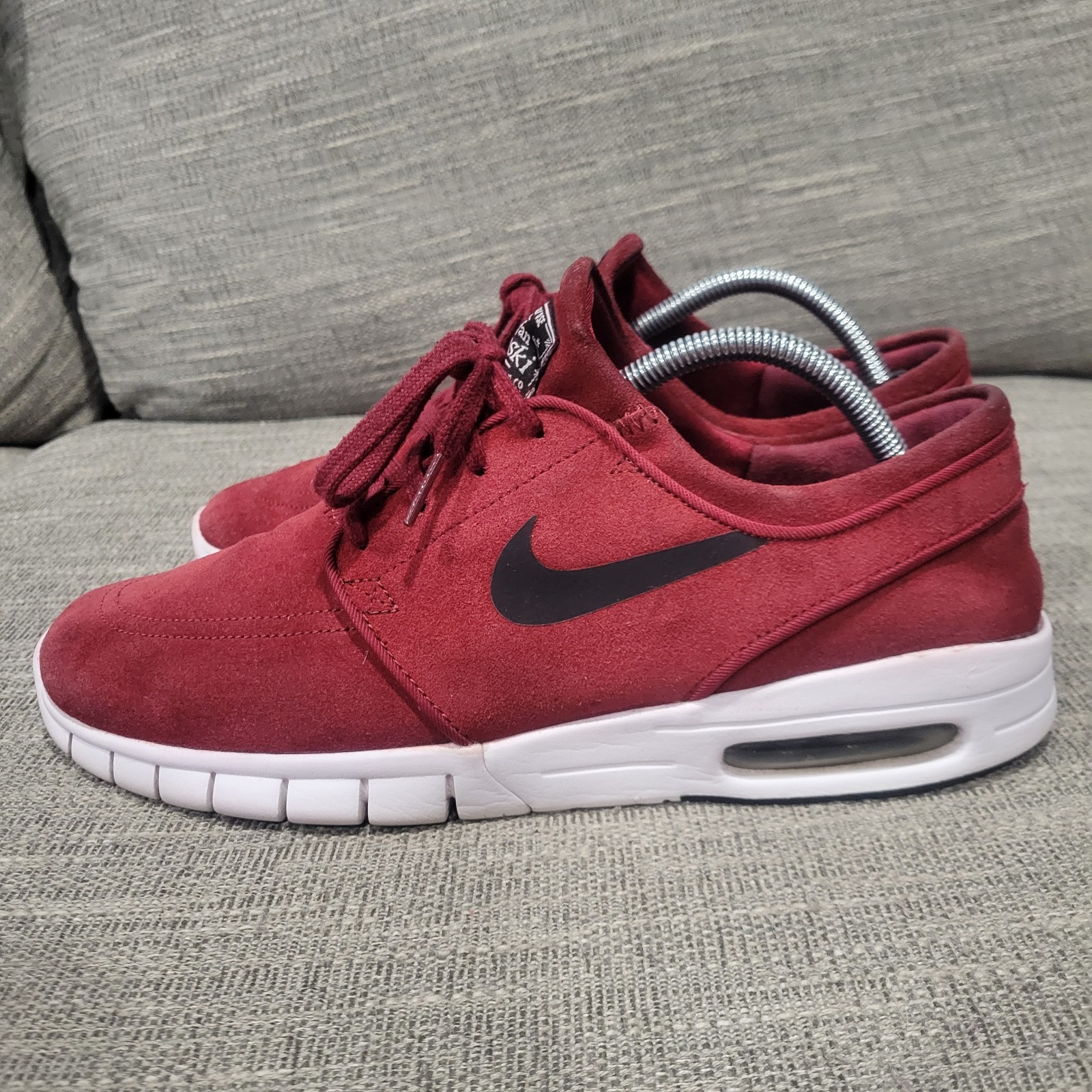 Nike SB Stefan Janoski Max L Casual Sneakers, 685299-601, Burg/Black, Mens 10