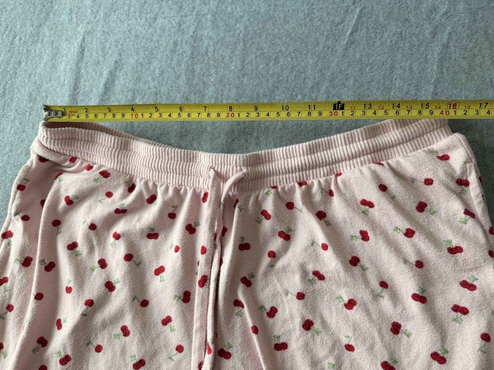 Joyspun Girls XL (16-18) Pink Cherry Print Jogger Lounge Pants Pockets