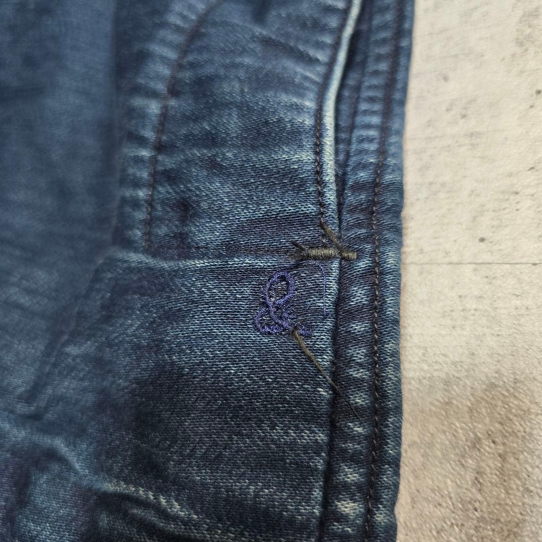 45R Indigo Blue Cotton Double Riders Jacket S Small Made In Japan Workwear