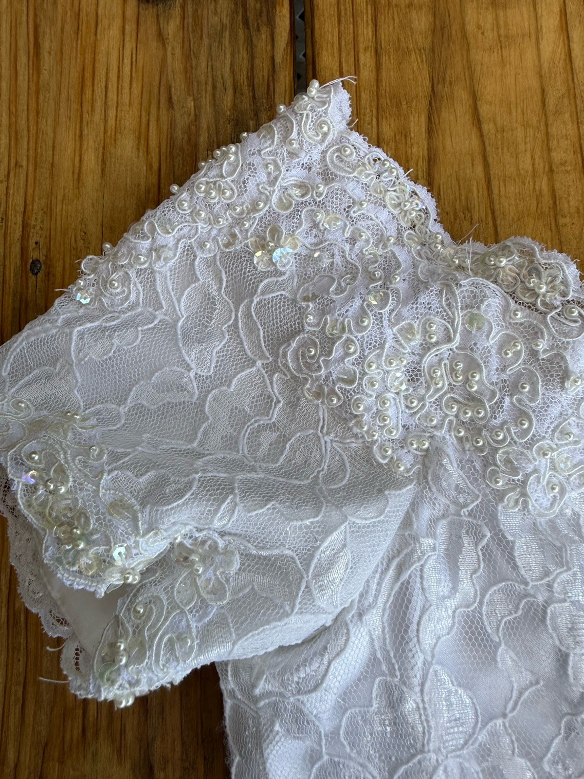 Mori Lee Short Lace Sequin Wedding Or Reception Dress W Sweetheart Neckline 12