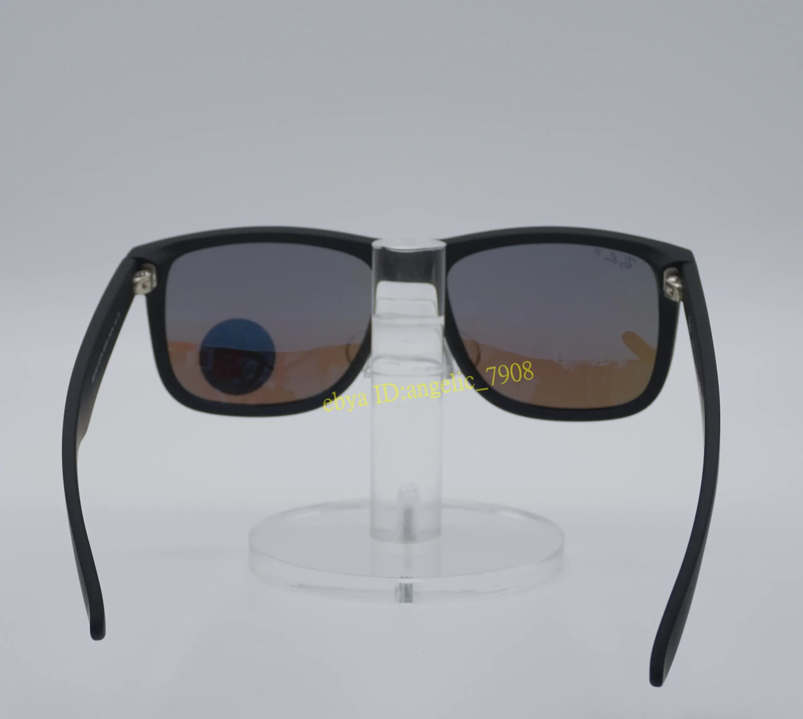 Ray-Ban Justin RB4165 Sunglasses Polarized Blue Lens Matte Black Frame Men 54mm