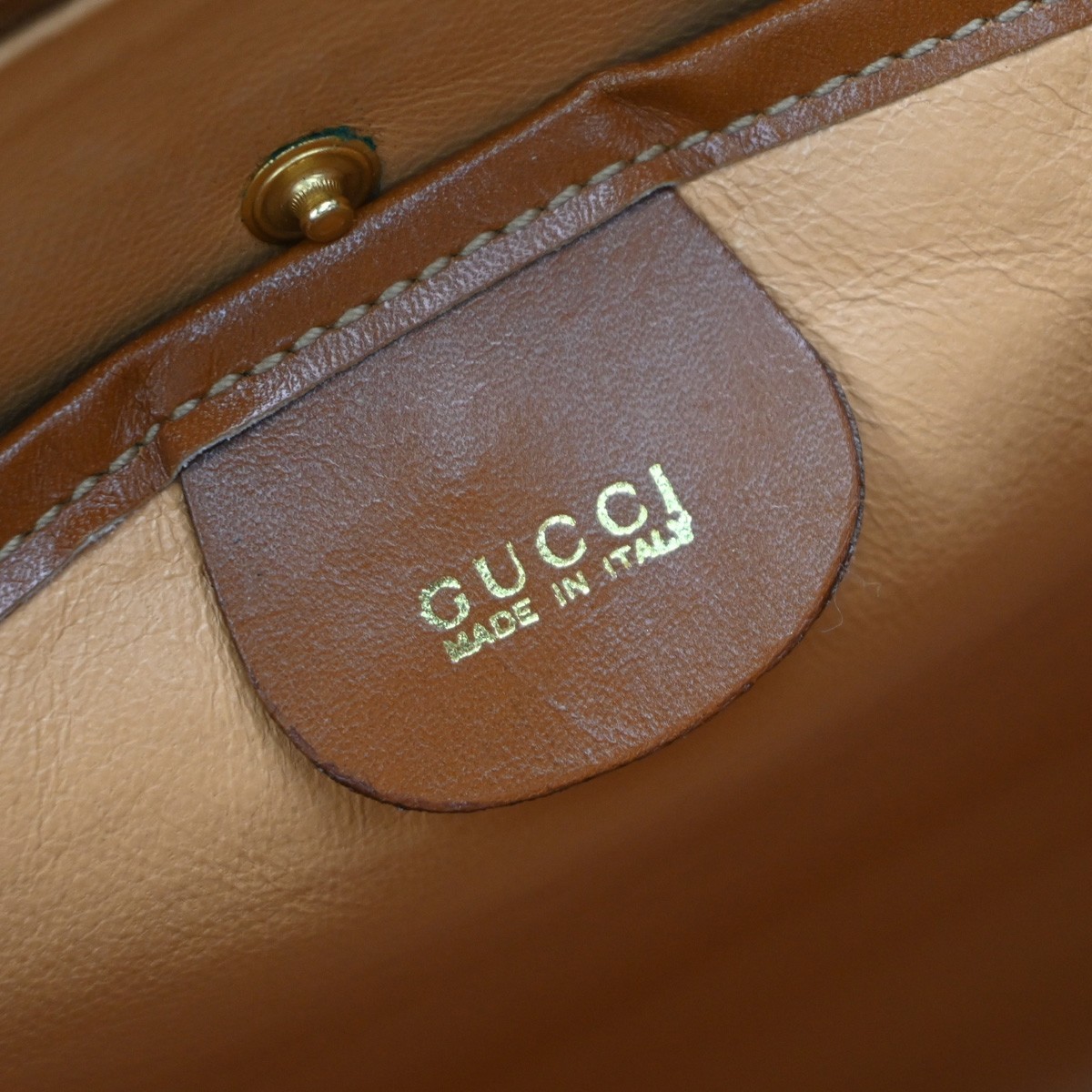 GUCCI Lady Lock 2Way Shoulder Hand Bag Leather Brown Gold Italy 76CB076