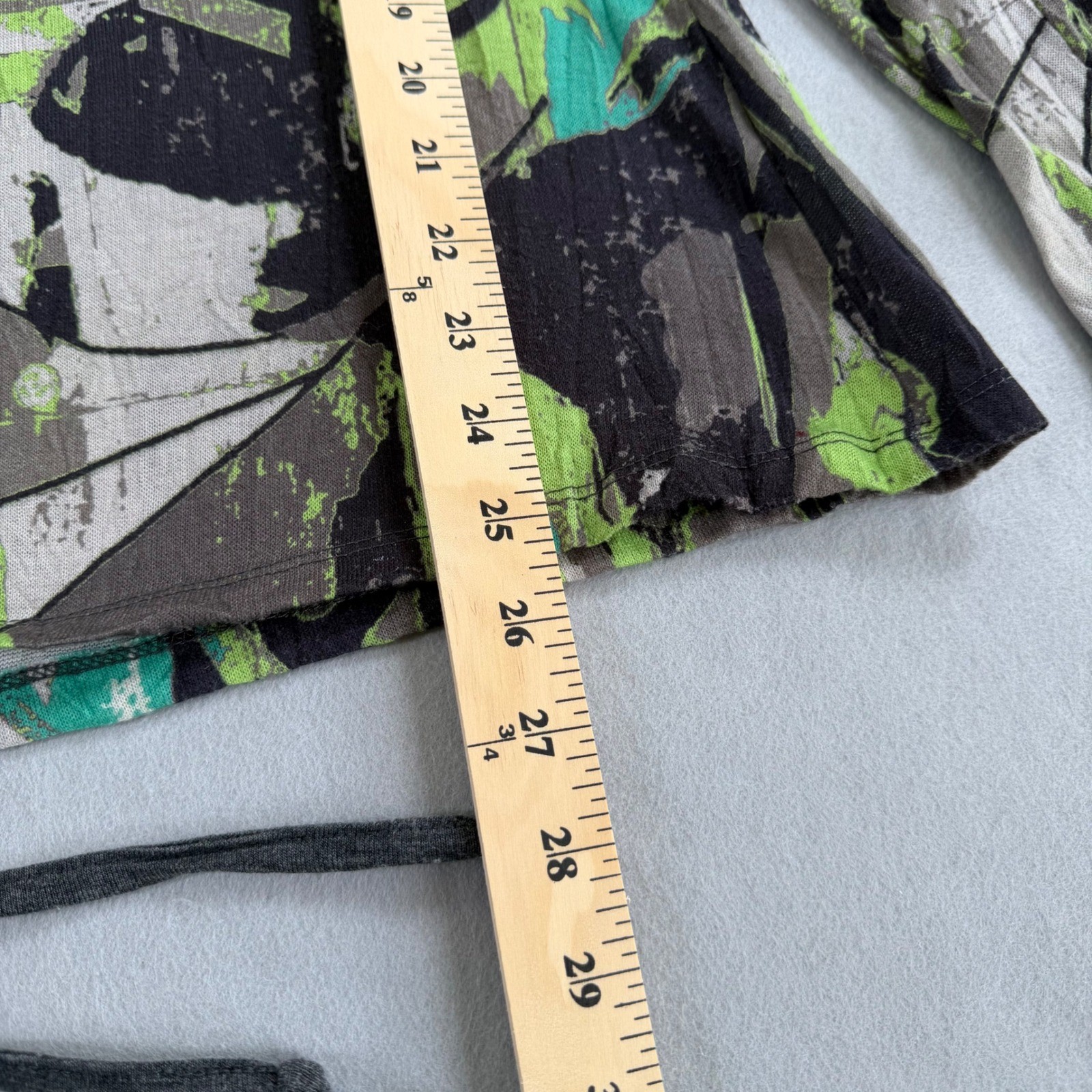 Cativa Womens Abstract Graphic Cowl Neck Top Wearable Art Mixed Media Size L