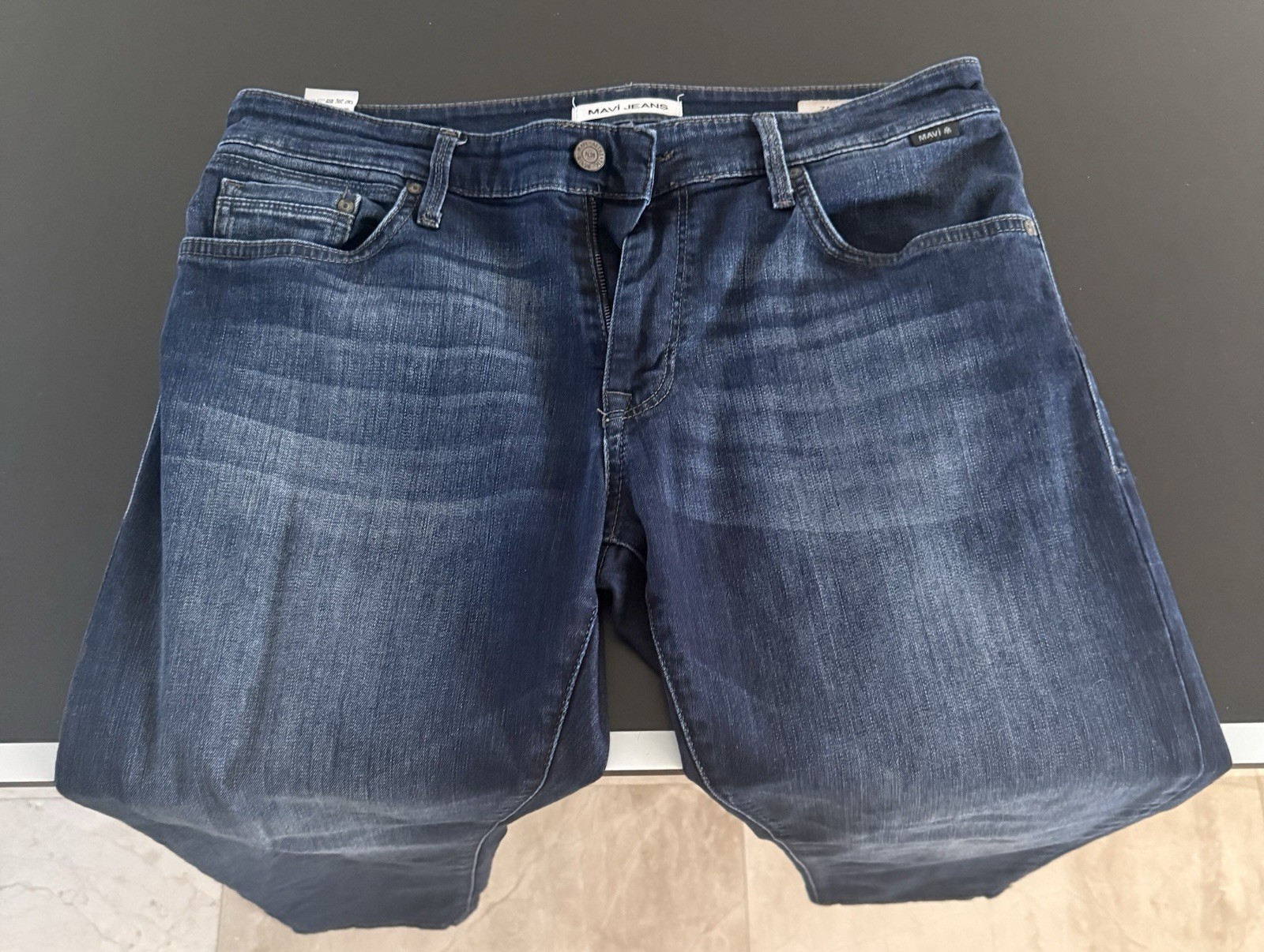 Mavi Zach Jeans Mens 34×30 Medium Wash Blue Straight Leg Stretch Denim Stone