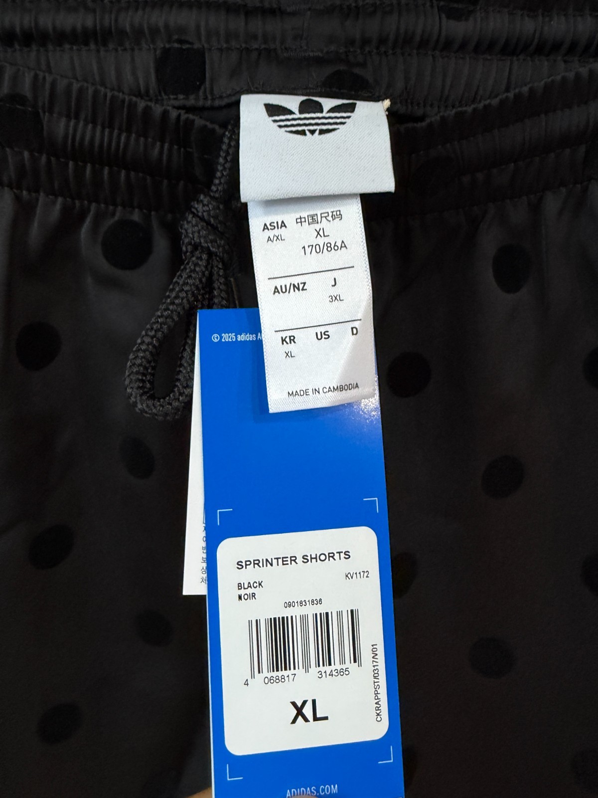 adidas Originals Polka Dot Sprinter Shorts Women Lifestyle Casual AsiaFit KV1172