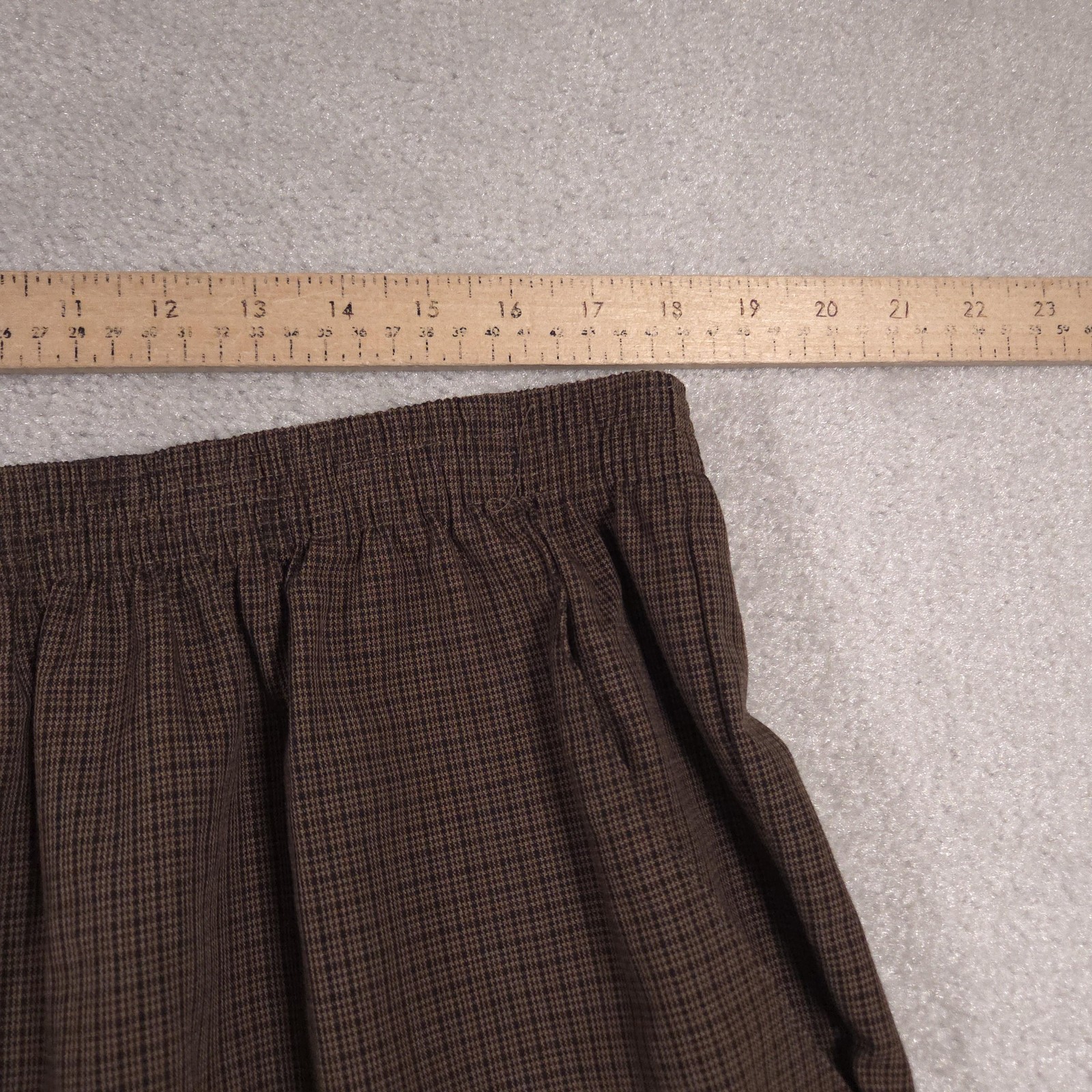 Briggs Pants Womens 24W Plaid Pull On Elastic Waist Plus Size Polyester Rayon
