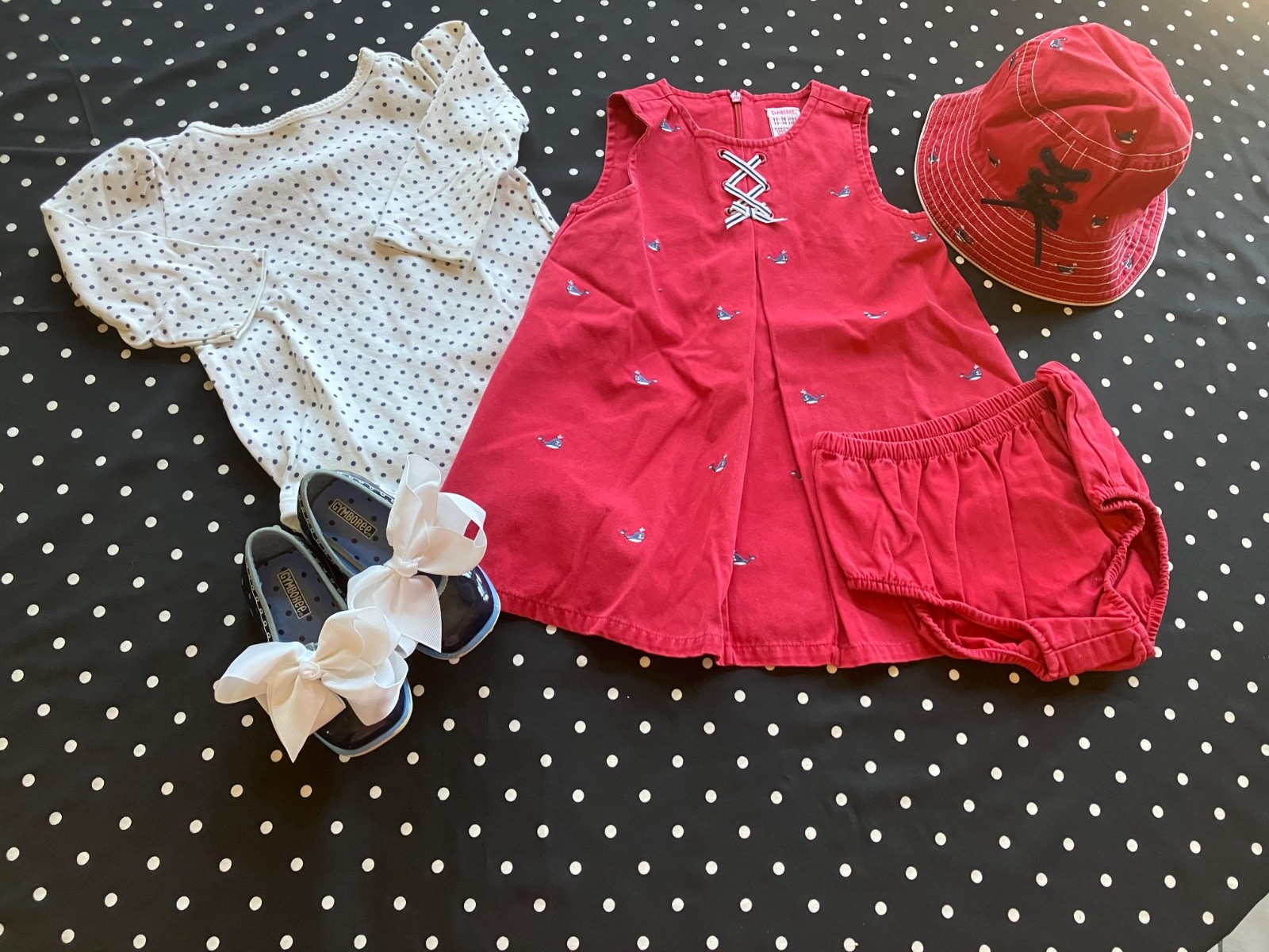 Y2K Gymboree 2003 Whale Watching jumper dress bodysuit hat shoes 12-18 cmb ship