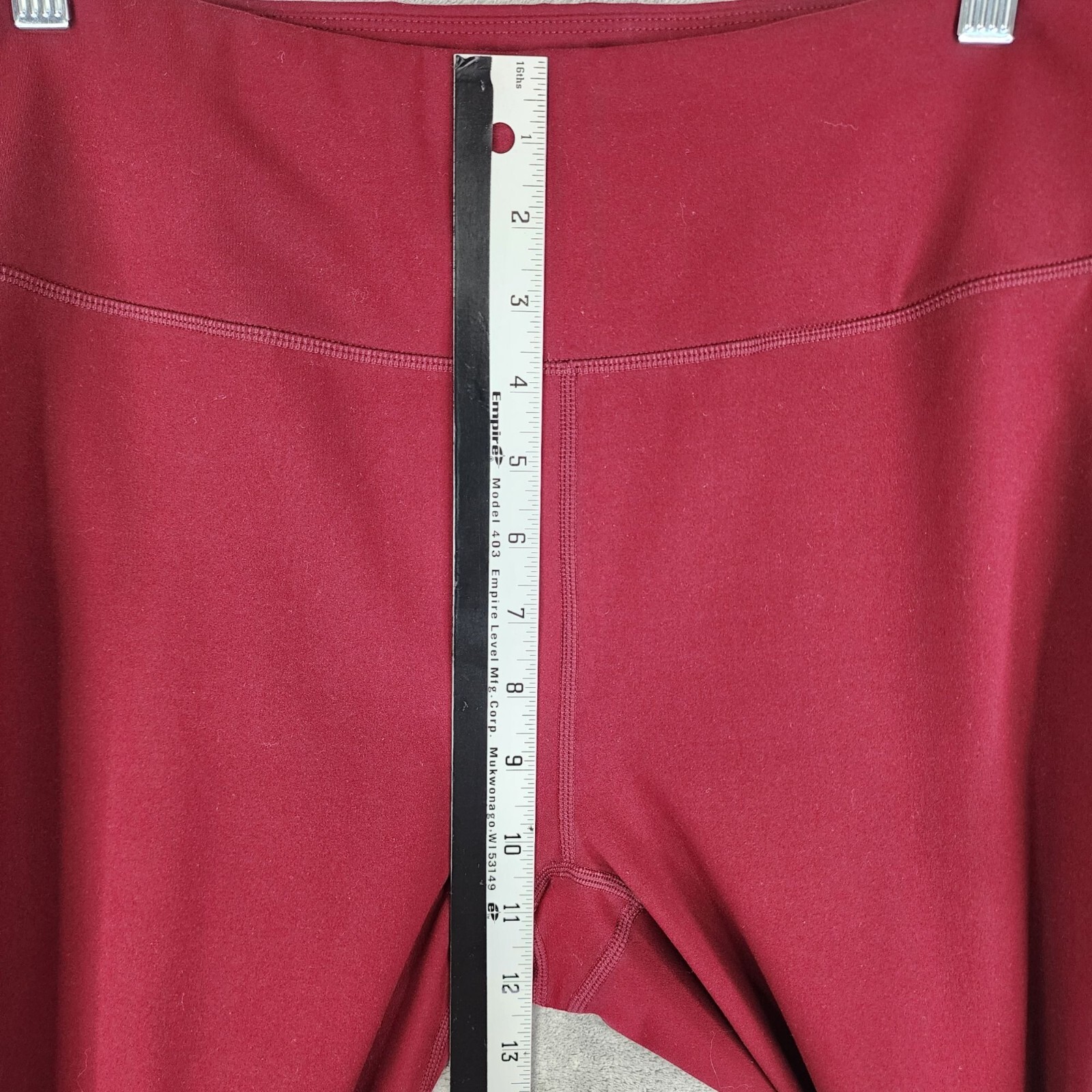 Womens Burgundy Leggings Pants w/ Pockets Stretch Polyester Spandex Blend 3XL