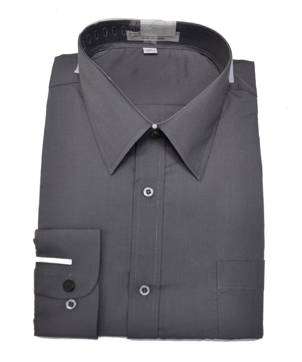 Men’s dark gray color long sleeves dress shirt (17 1/2 / 34-35)